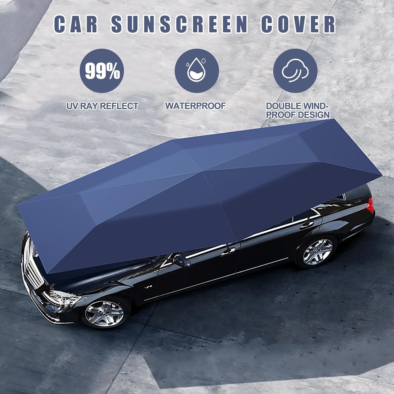 Fully Automatic Car Tent Removable Carport Folding Portable Car Protection Car Umbrella Sun Protection Car Awning Cover with Remote Control Blue 188 in Fully Automatic Car Tent Removable Carport Folding Portable Car Protection Car Umbrella Sun Protection Car Awning Cover with Remote Control Blue 188 in