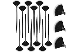 12-Piece Soft Multi-Purpose Facial Fan Mask Brushes for Mask, Blush, and Cosmetic Applications