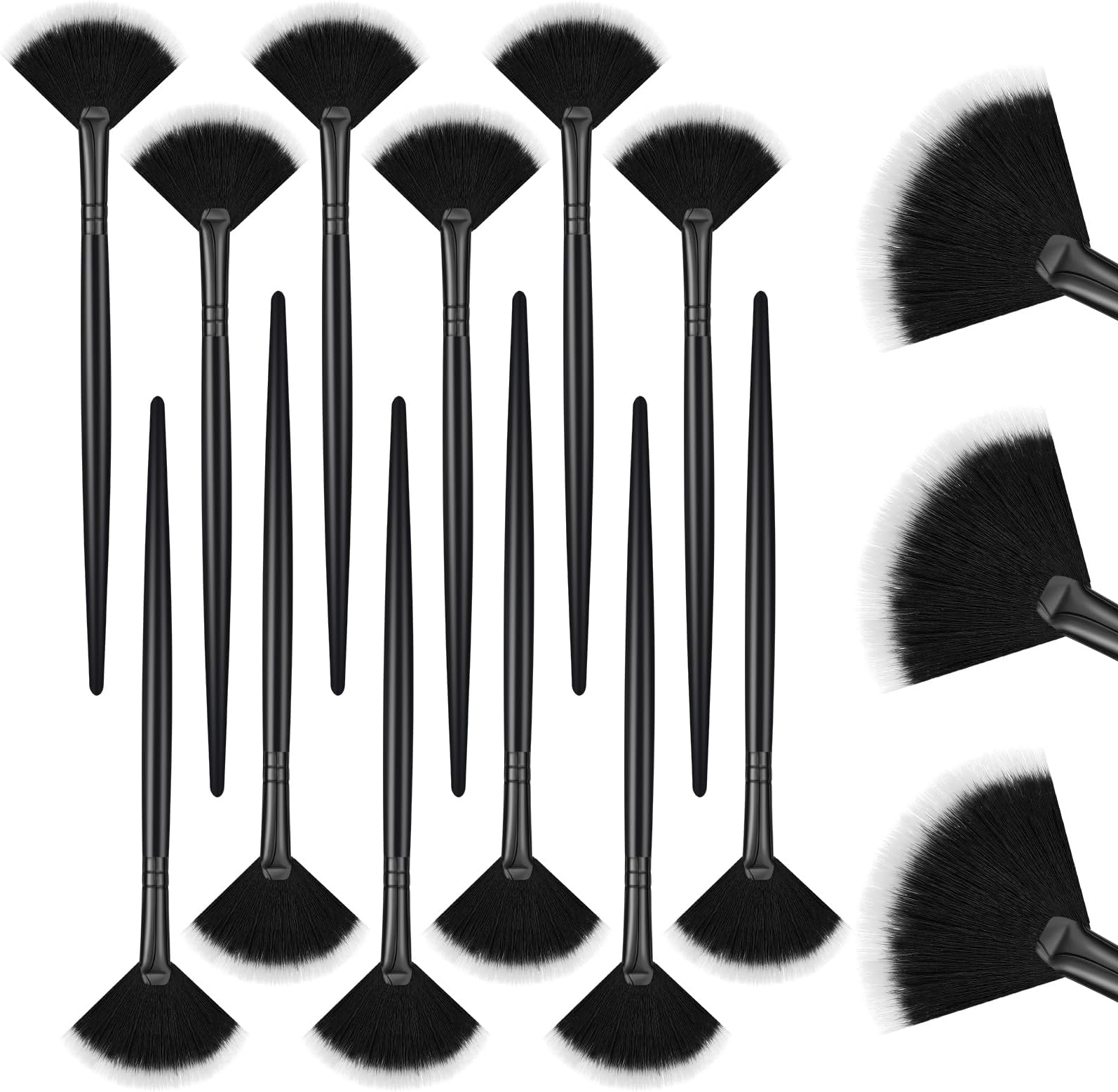 10 Pcs Fan Brushes for Facials, Fan Mask Brushes, Soft
