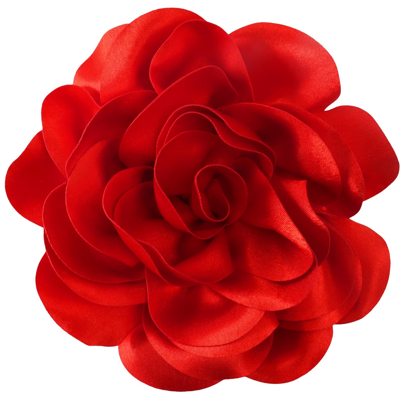 Big Flower Dainty Satin Fabric Rose Flower Brooches Large Rose Flowers Satin Lapel Brooches for Women Wedding Dinner Party Decoration 7.48 Inches