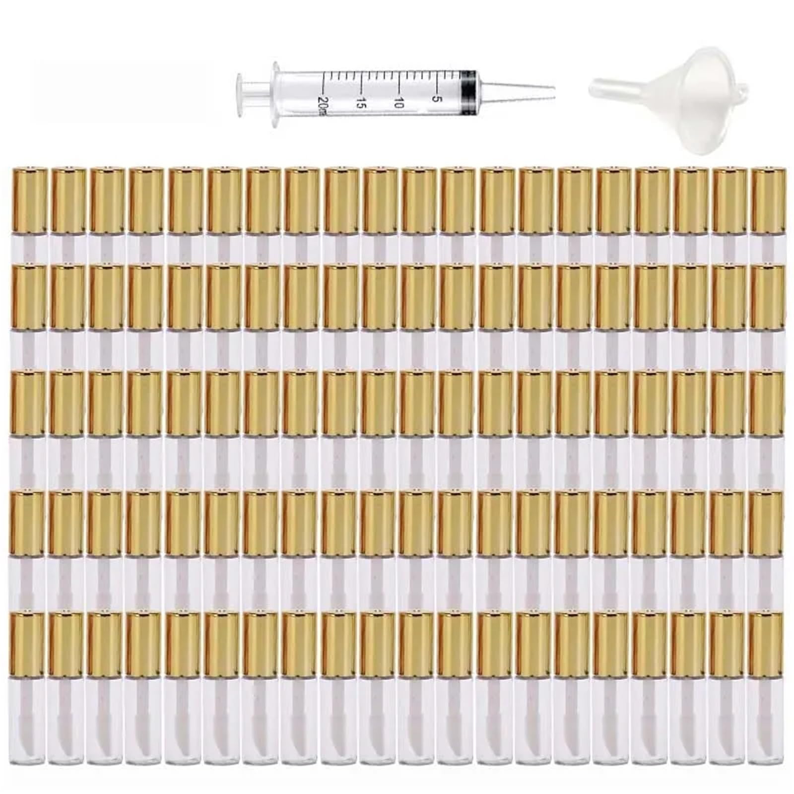 GIUPLOKID Empty Lip Balm Container, Empty Lipstick Tubes With Wand, 1.2ml Multicolor, 100 Pcs(Rose Gold)