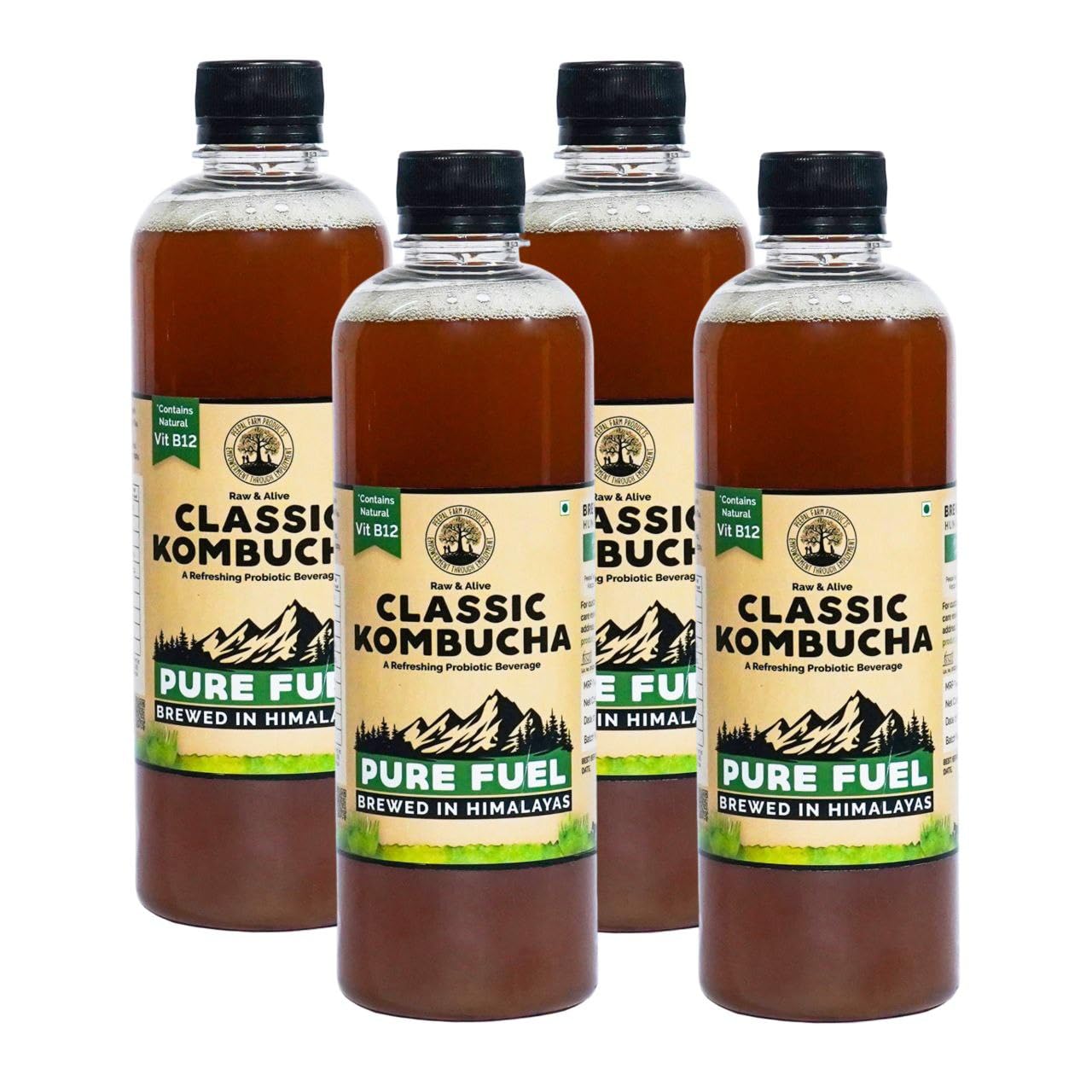 Peepal Farm Handcrafted Classic Kombucha | Pack of 4 (500ml Each) | Contains B12 Naturally (B0DBVDL8JH) Amazon Price History, Amazon Price Tracker