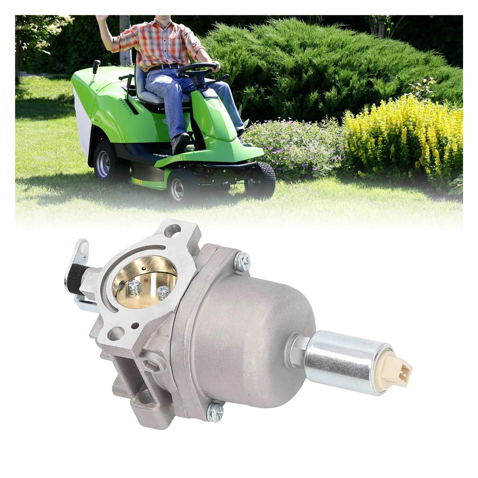 Carburador de motor for cortacésped (792060), de metal, con bujía for motor de 17,5 hp.