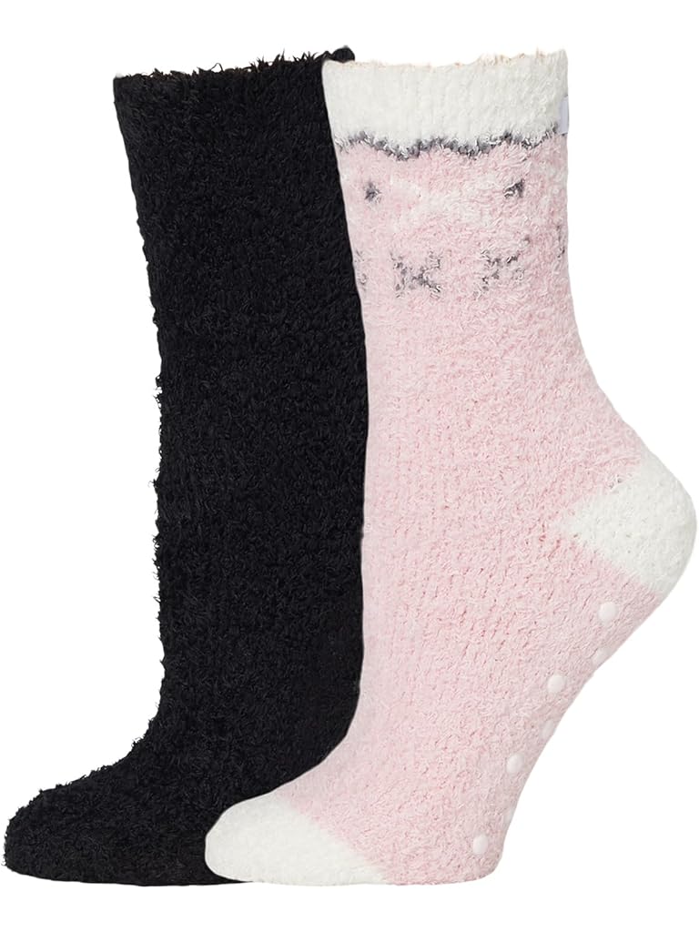 Black Karen Neuburger Two Pack Cozy Slipper Socks