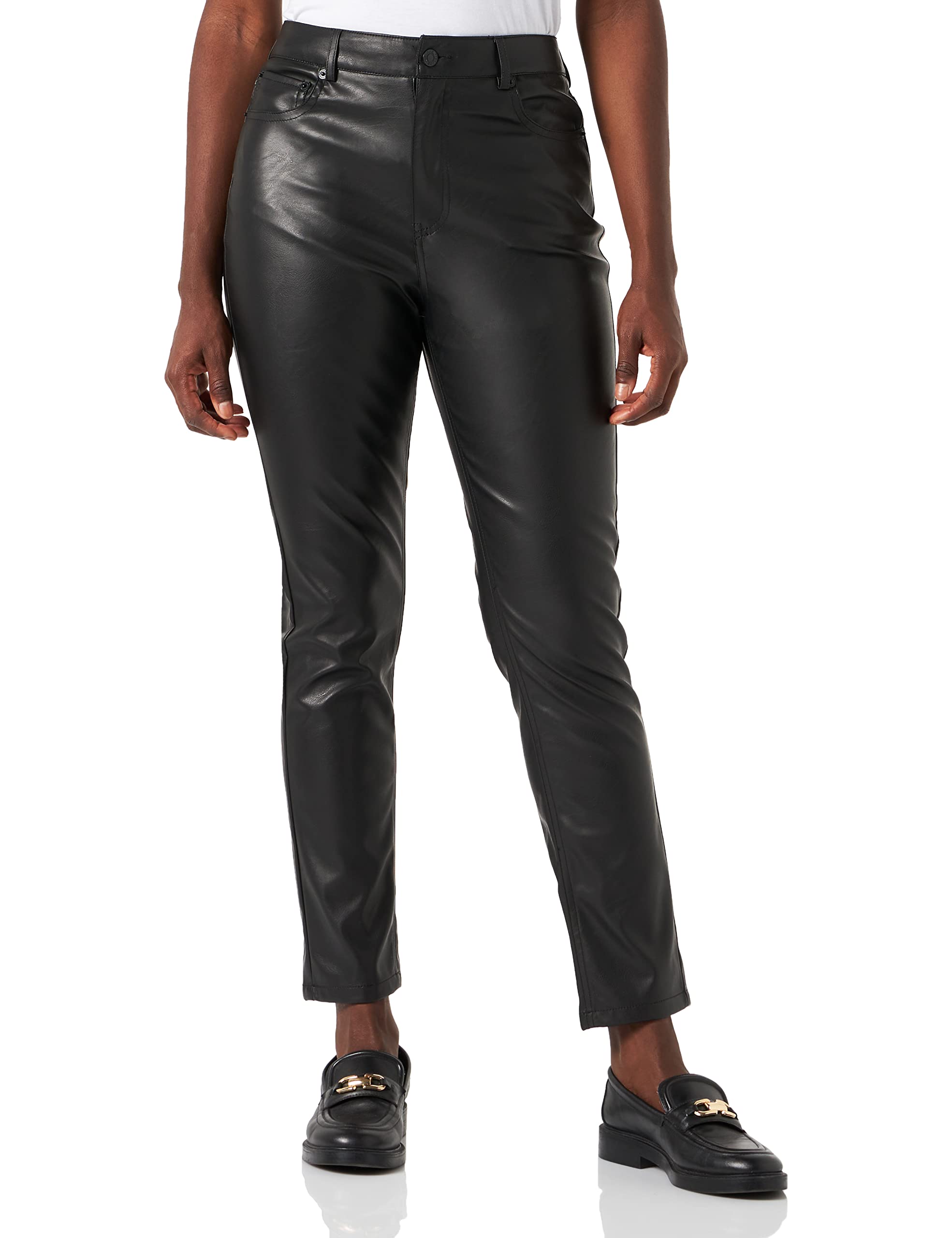 JJXX Jxberlin Slim Hw Faux Leat Spodnie Noos - Spodnie Kobiety