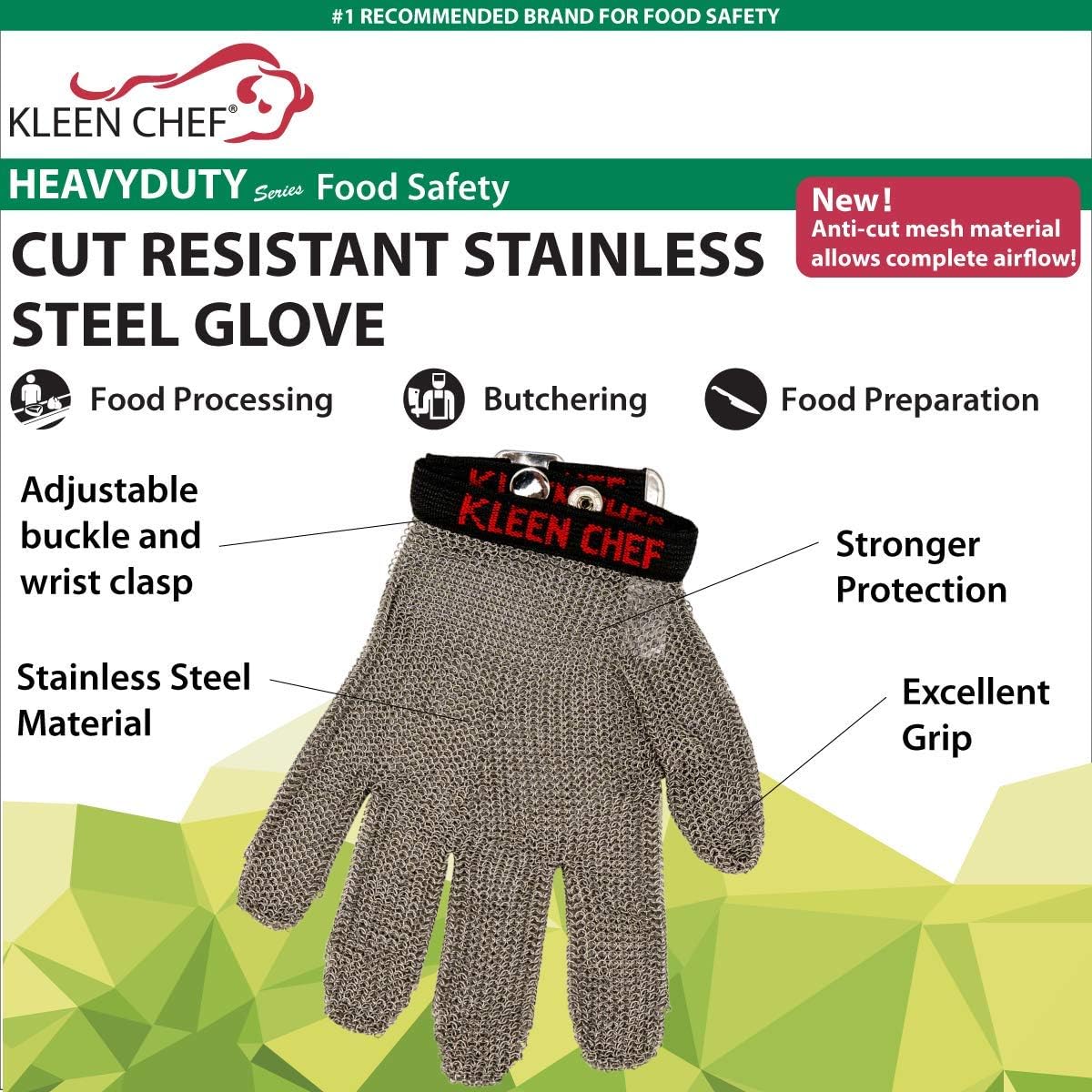 Get Discount 70% Price KLEEN CHEF Stainless Steel Cut Resistant Gloves | Heavy Duty Metal Gloves, Mesh Chainmail Butcher Glove for Cutting Meat, Fishing, Chopping, Shredding, Peeling and Slicing (EXTRA LARGE) 🔥 Hot Deals KLEEN CHEF Stainless Steel Cut Resistant Gloves | Heavy Duty Metal Gloves, Mesh Chainmail Butcher Glove for Cutting Meat, Fishing, Chopping, Shredding, Peeling and Slicing (EXTRA LARGE)