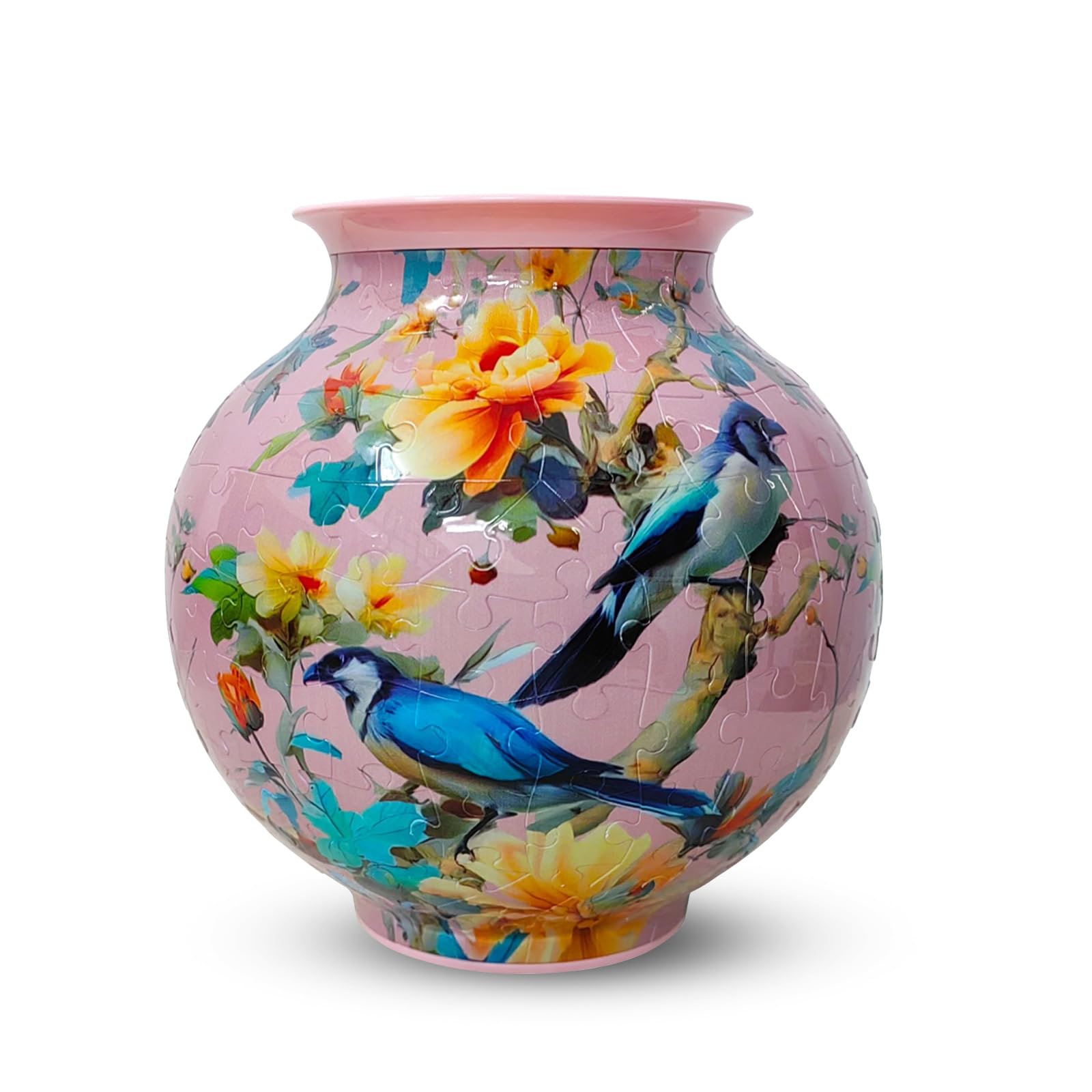 3D Puzzle Vase for Adults Circular, Vase Puzzle Planter with Curved Pieces & Removable Water Cup, Vases for Flower Home and Office Decor (Model 8, Circular)