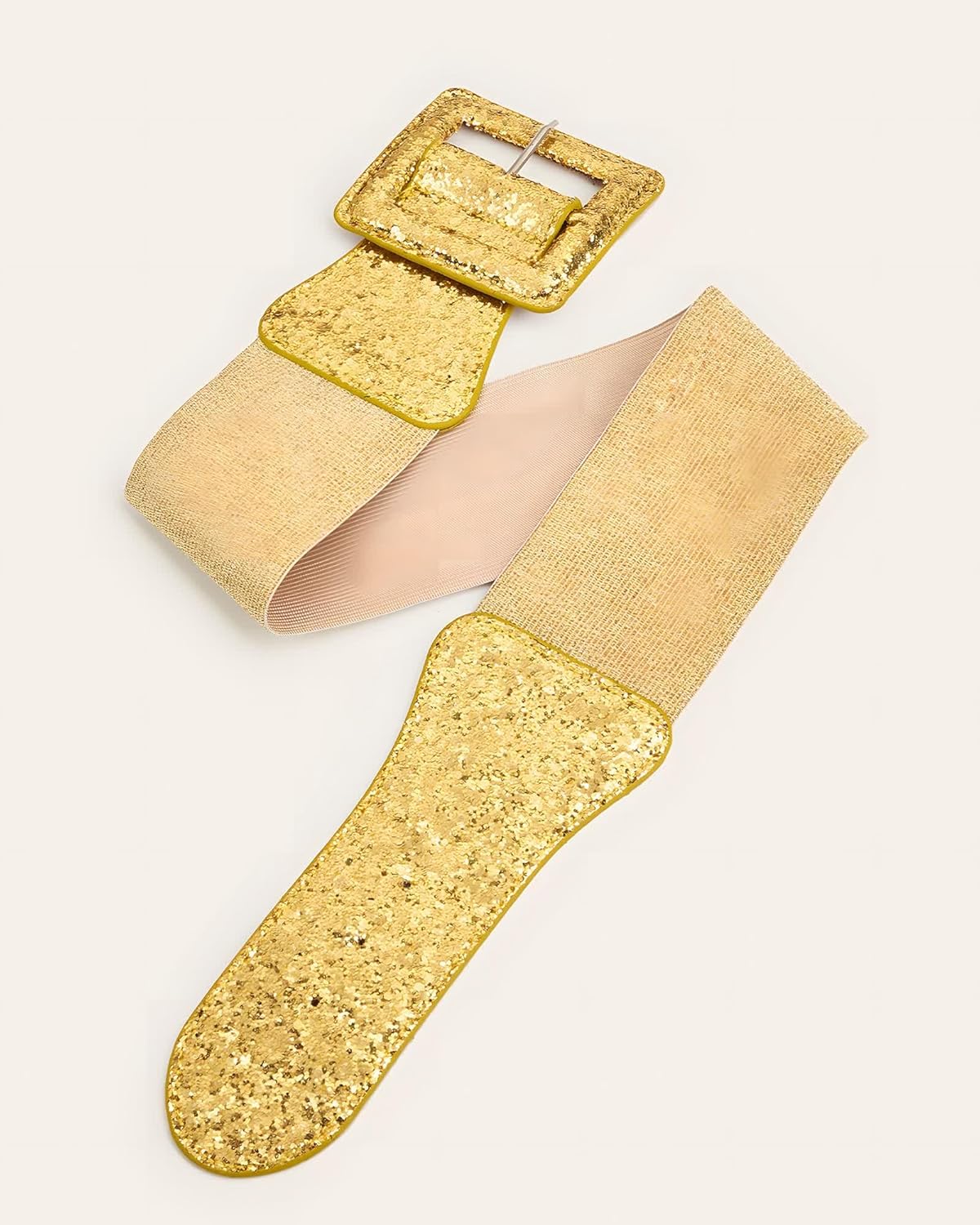 Women Glitter Wide Waist Belt Shiny Stretch Elastic Belt for Dress Jeans Pants Club Party - Image 7