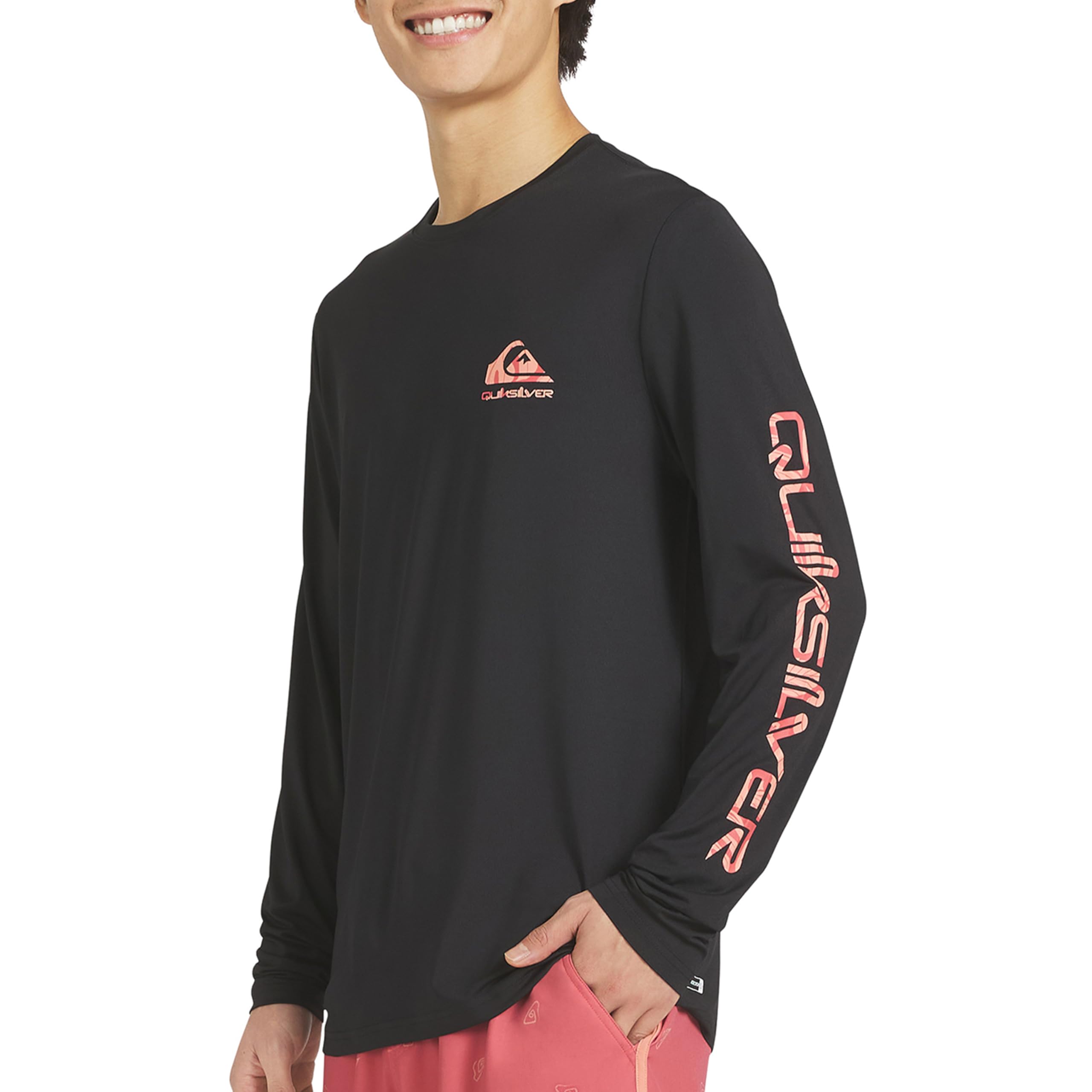 Quiksilver Men Swimwear Straight Fit UPF 50 Long Sleeve Rash Proof T-Shirt (S-XXL)