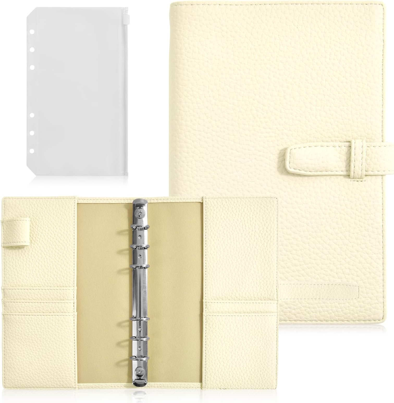 A6 Budget Binder, 6 Hole Leather Personal Organizer, Notebook, Memo Pad, Leather A6 Cash Envelope Budget Binder, Binder Cover, Ring Binder, Card Storage, PVC Pocket/Pen Holder, Graduation Gift