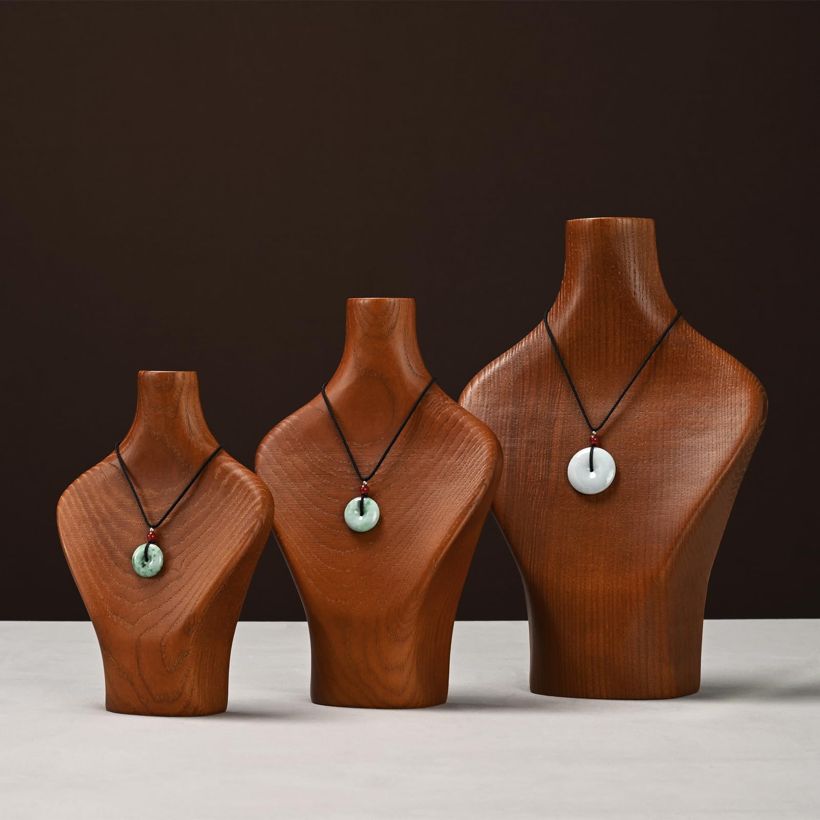 Oirlv Présentoir à Colliers En Bois Massif,Buste pour Collier,
