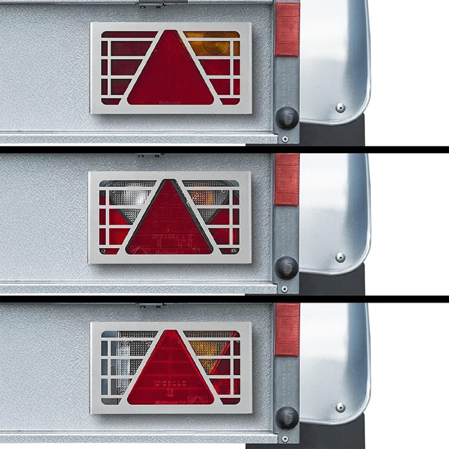 2 STK Lampenschutzgitter Rücklicht Anhänger verzinkt Stecksystem 250x141x65