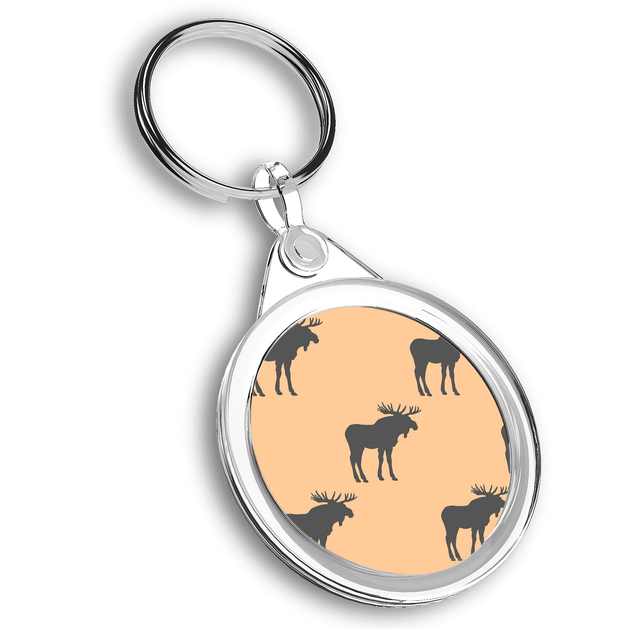 Destination Vinyl Ltd Unisex Multi 1 X Photo Keyring - Moose Pattern Print Canada Alaska |Keychain|Keyring|Charm| #45784