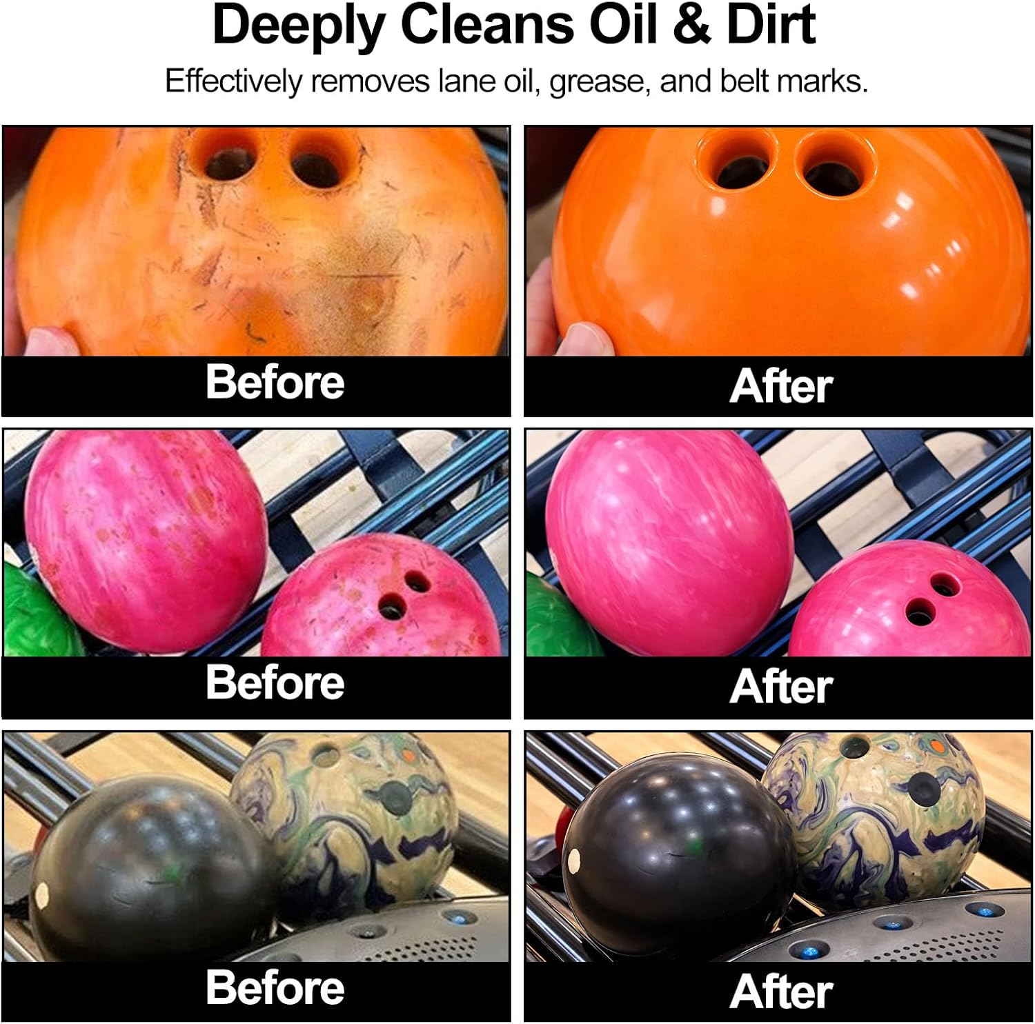 2x200ml Bowling Ball Cleaner Kit, Professional Bowling Ball Cleaner Spray for Removing Oil, Scuff & Belt Marks, Enhances Grip & Restores Tack, Prolongs Lifespan | Enhances Grip & Restores Tack,Professional Bowling Ball Cleaner Spray,Removing Oil Buildup, Dirt and Dust,Prolongs Lifespan