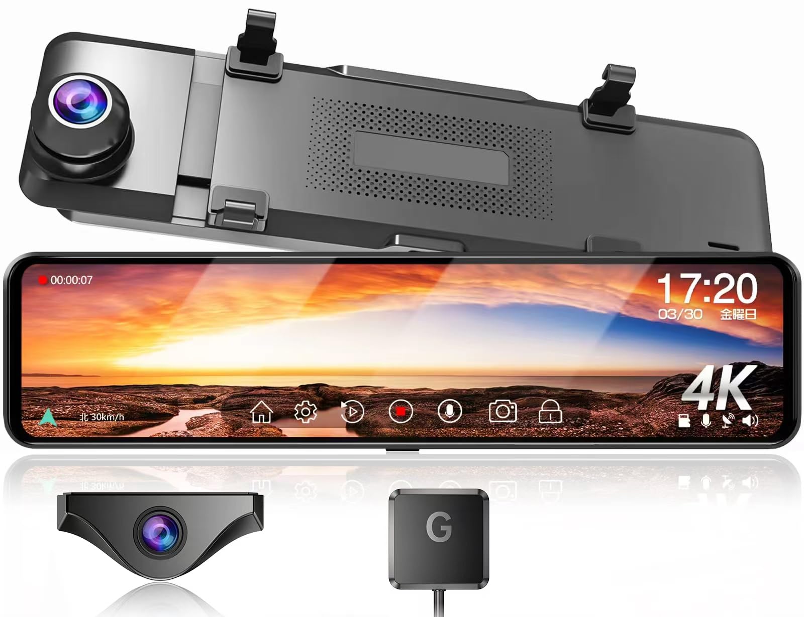 Amazon.co.jp: JADO ドライブレコーダー ミラー型 4K 【最新 自在拡大