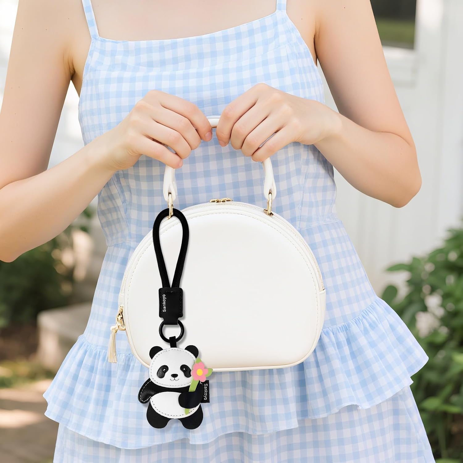 PLwelth Cute Bag Charms Leather Animal Keychain for Women Girls Kawaii Bag Charm Accessories for Purse Handbag Backpack Decor