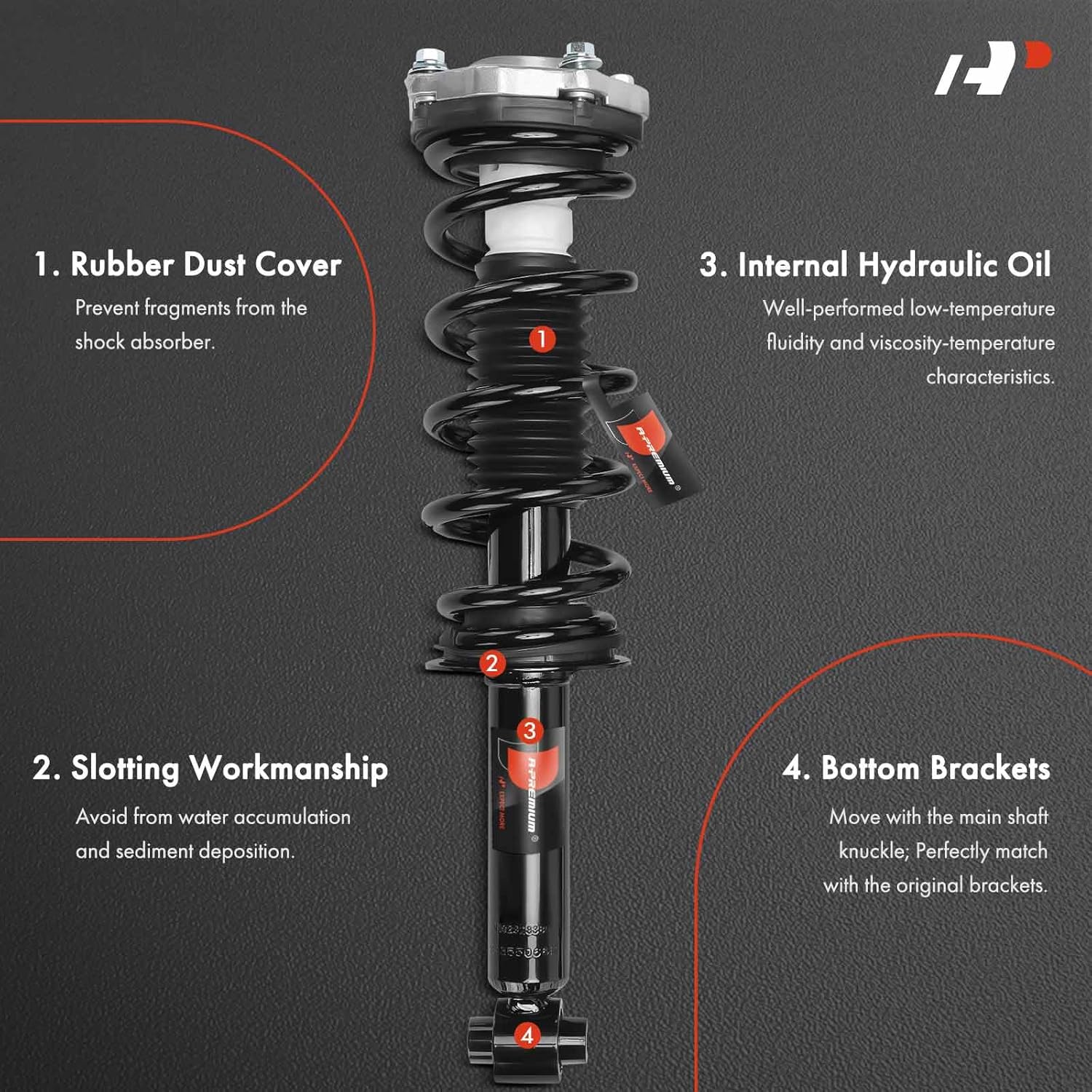 A-Premium Rear Pair (2) Complete Strut and Coil Spring Assembly Compatible with BMW G01 Series X3 2018 2019 2020 2021 2022, Driver and Passenger Side