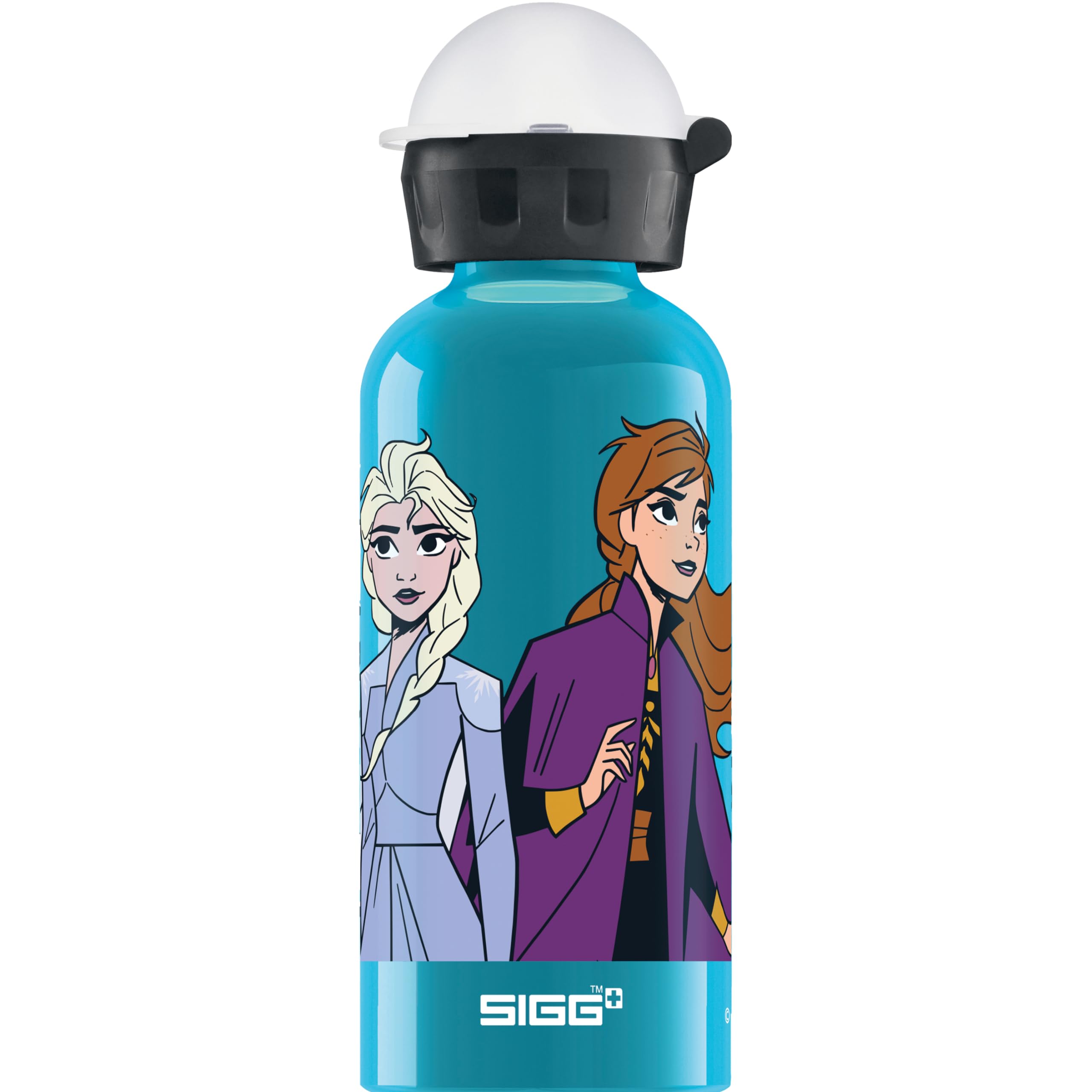 SIGG Anna & Elsa II Kinder Trinkflasche (0.4 L), schadstofffreie Kinderflasche mit auslaufsicherem Deckel, federleichte Trinkflasche aus Aluminium