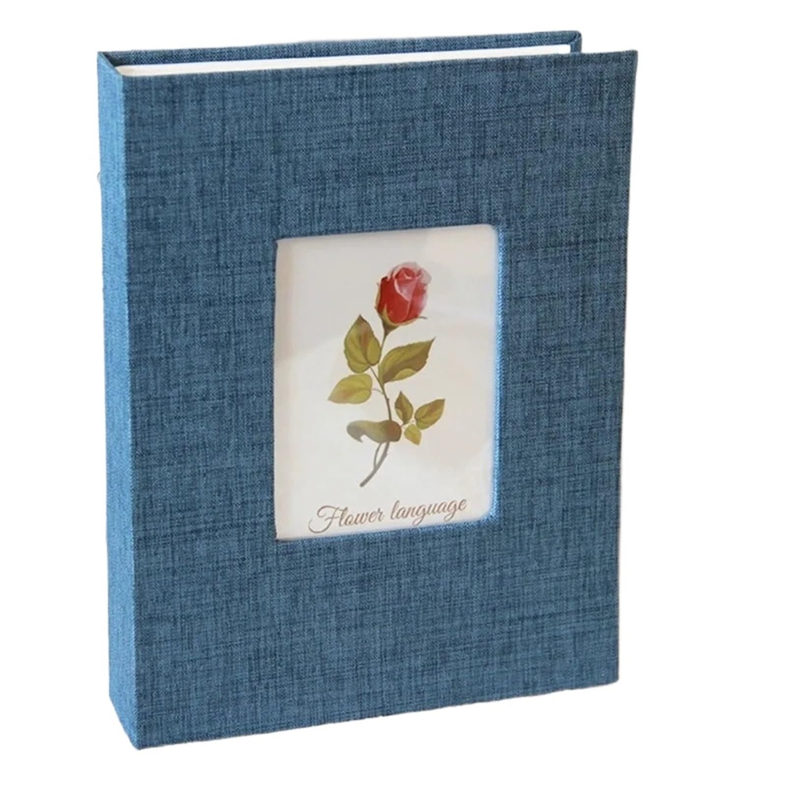 200 Pockets Photo Album Linen Cover DIY Writable Large Scrapbook 4x6 Photos Slip-in Picture Albums For Photo(Blue)