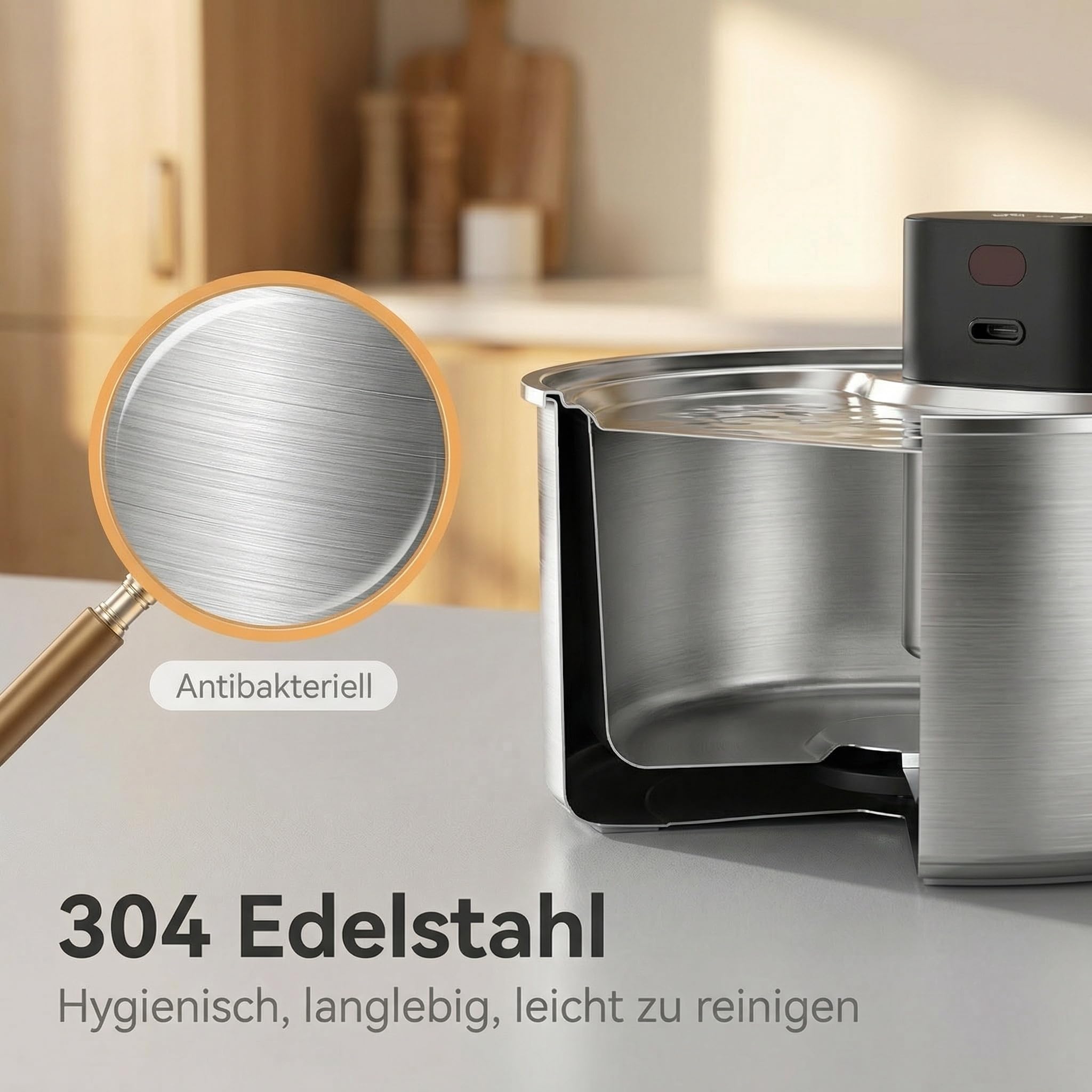 HOMELODY Fuente para gatos inalámbrica de acero inoxidable, 3,2 L, con batería, hasta 120 días, funcionamiento con sensor, silenciosa, con sistema de filtro de 5 compartimentos para gatos y perros
