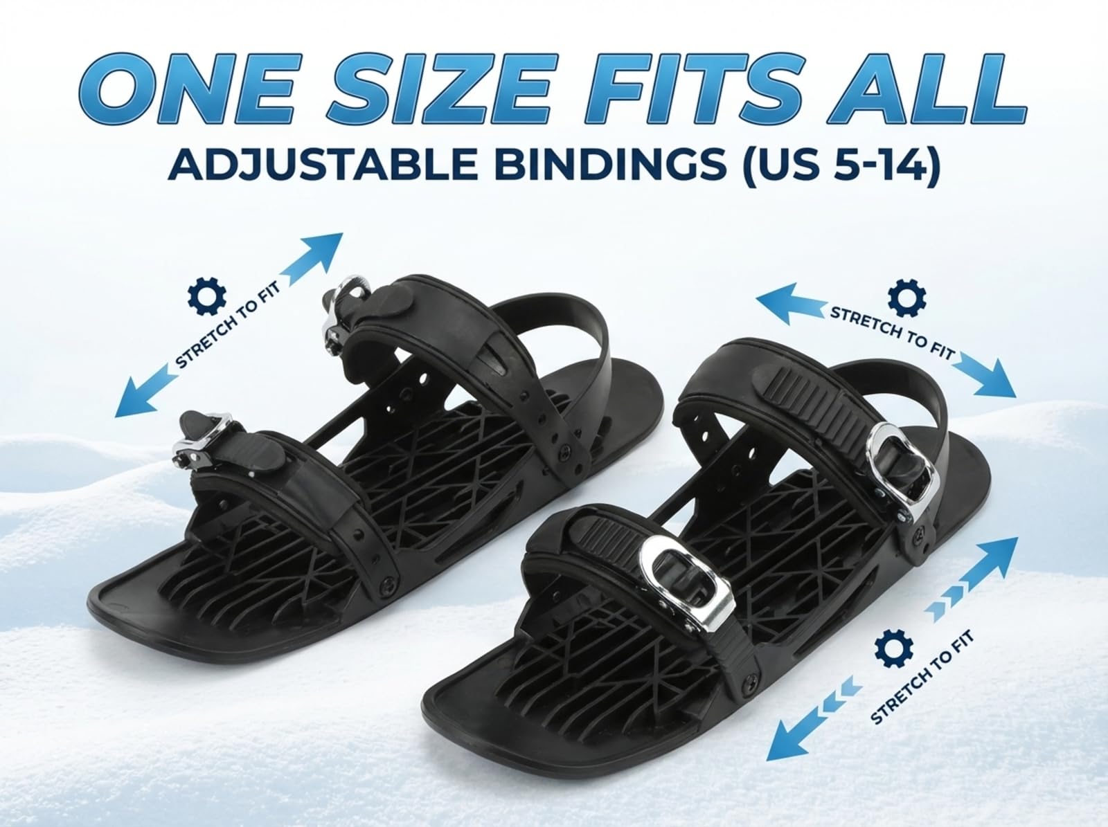 Mini Patins de Ski pour Neige, Snowskates Courts Réglables, Patins de Glace Portables