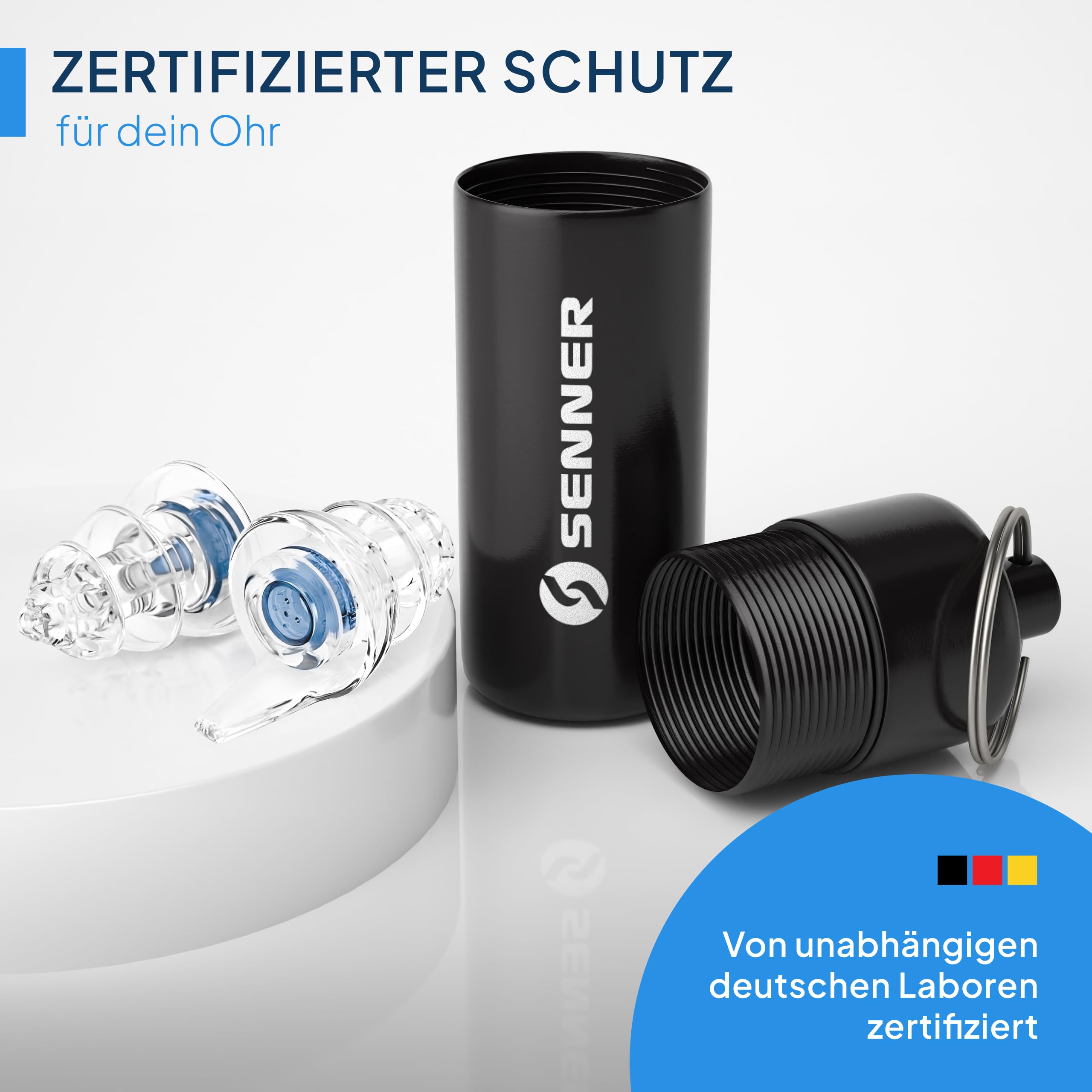 Senner MusicPro Soft Ohrstöpsel – Gehörschutz für Konzert, Festival & Musik – In Ear, transparent, lärmschützend