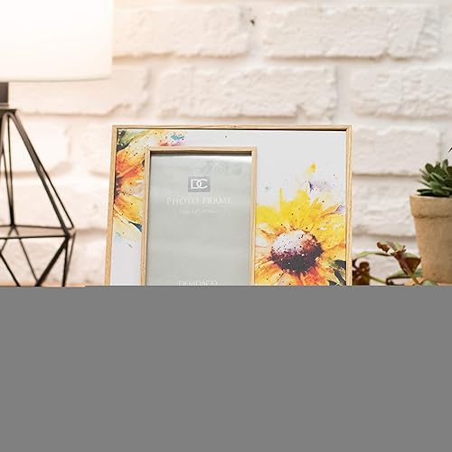 Miniatura 6 de DEMDACO Dean Crouser - Arte de pared con flores amarillas de girasol para fotos de 4 x 6 pulgadas en marco de madera y lienzo de 8.75 x 7.75 pulgadas