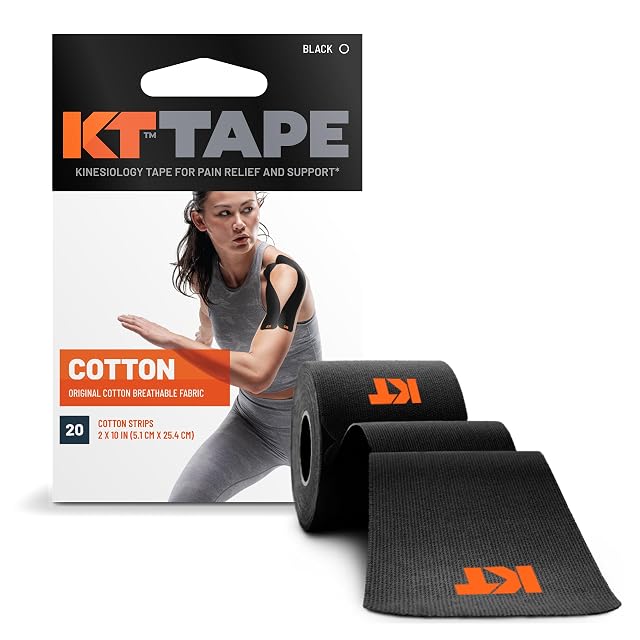 KT Tape Original Cotton Elastic Kinesiology Athletic Tape 20 Count 10 Precut Strips
