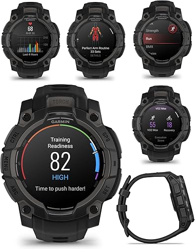 Miniatura 3 de Wearable4U Garmin Instinct 3 45mm, pantalla AMOLED, reloj inteligente GPS resistente para exteriores, bisel reforzado con metal, linterna