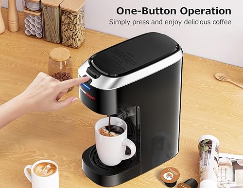 Miniatura 5 de Bonsenkitchen Cafetera de una sola porción K Cup Pod con tamaño de preparación de 6 a 14 onzas, máquina de preparación rápida de 3 minutos con