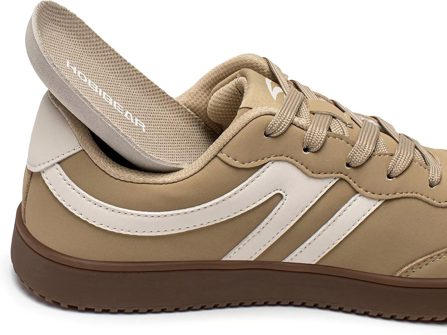 HOBIBEAR Barefoot Shoes Wide Casual Lace Up Retro Leather Fashion Sneakers for Women Men - Image 4