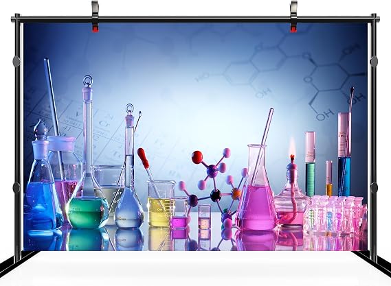7x5ft Science Lab Backdrop Chemistry Lab Equipment Medical Laboratory Scientific Glassware Background Scientist Laboratory Theme Party Decor Photo Booth Studio Props Wallpaper