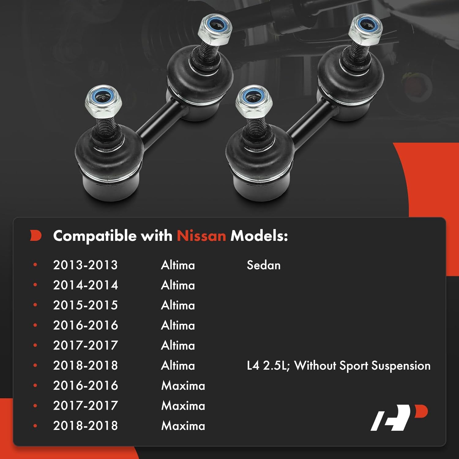 A-Premium 2 x Rear Sway Bar Links Stabilizer Bar Links, Compatible with Nissan Altima 2013-2018, Maxima 2016-2018
