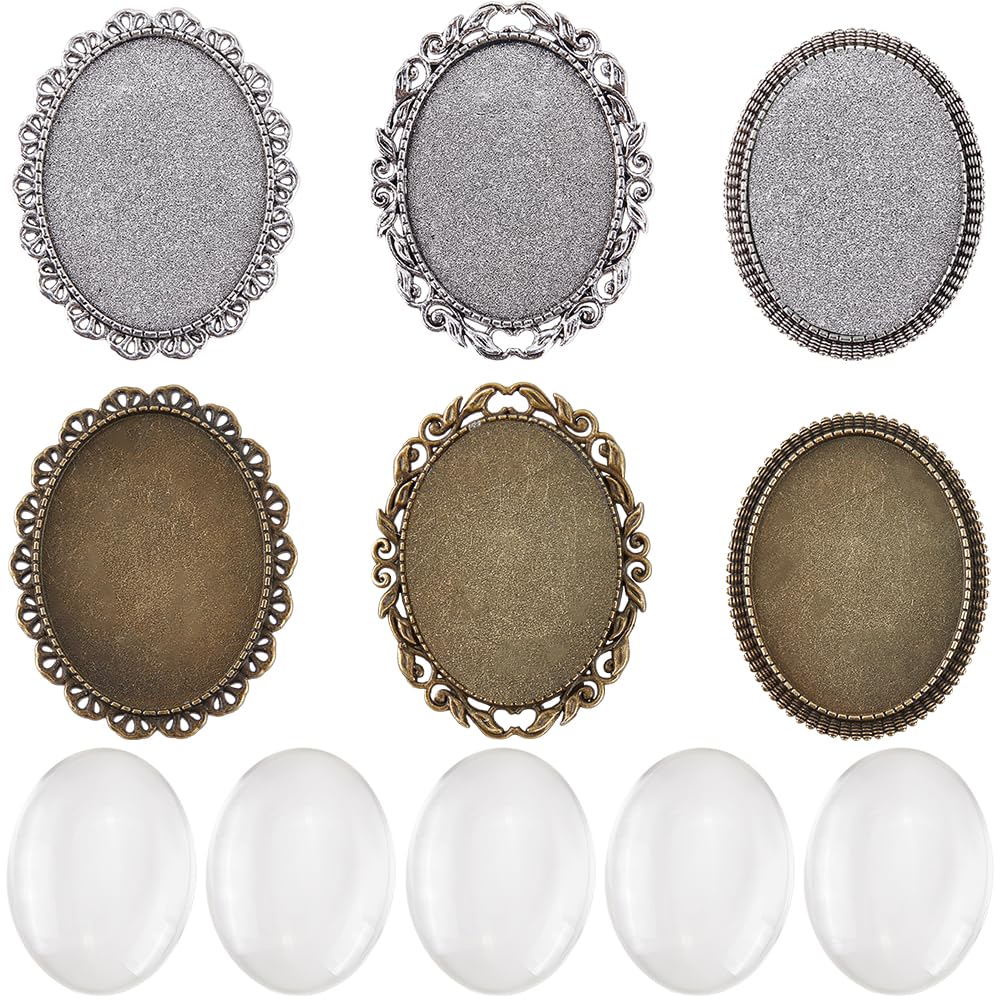 Bandejas de bisel en blanco SUNNYCLUE para hacer joyas y manualidades DIY