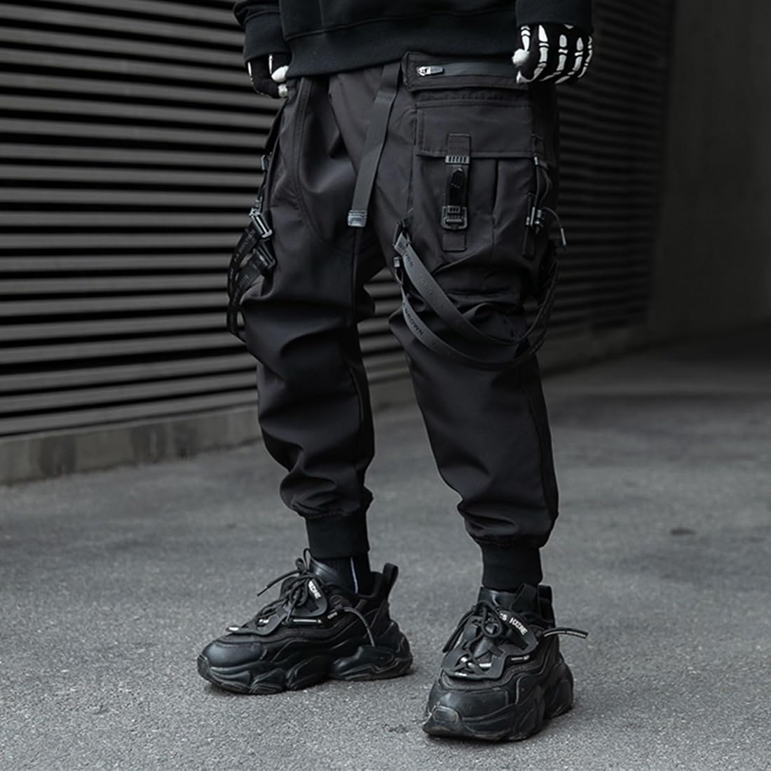 Buy XYXIONGMAO Men's Techwear Japanese Streetwear Goth Black Cargo