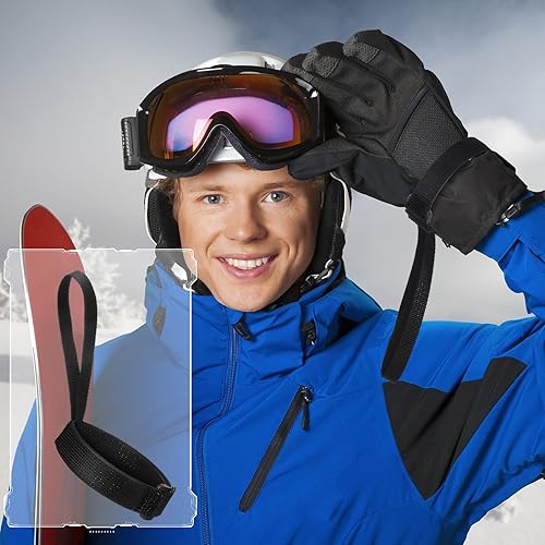 Miniatura 4 de 24 correas elásticas para guantes, correa de muñeca para esquí, snowboard, guante de invierno, correa de muñeca para niños, hombres y mujeres,