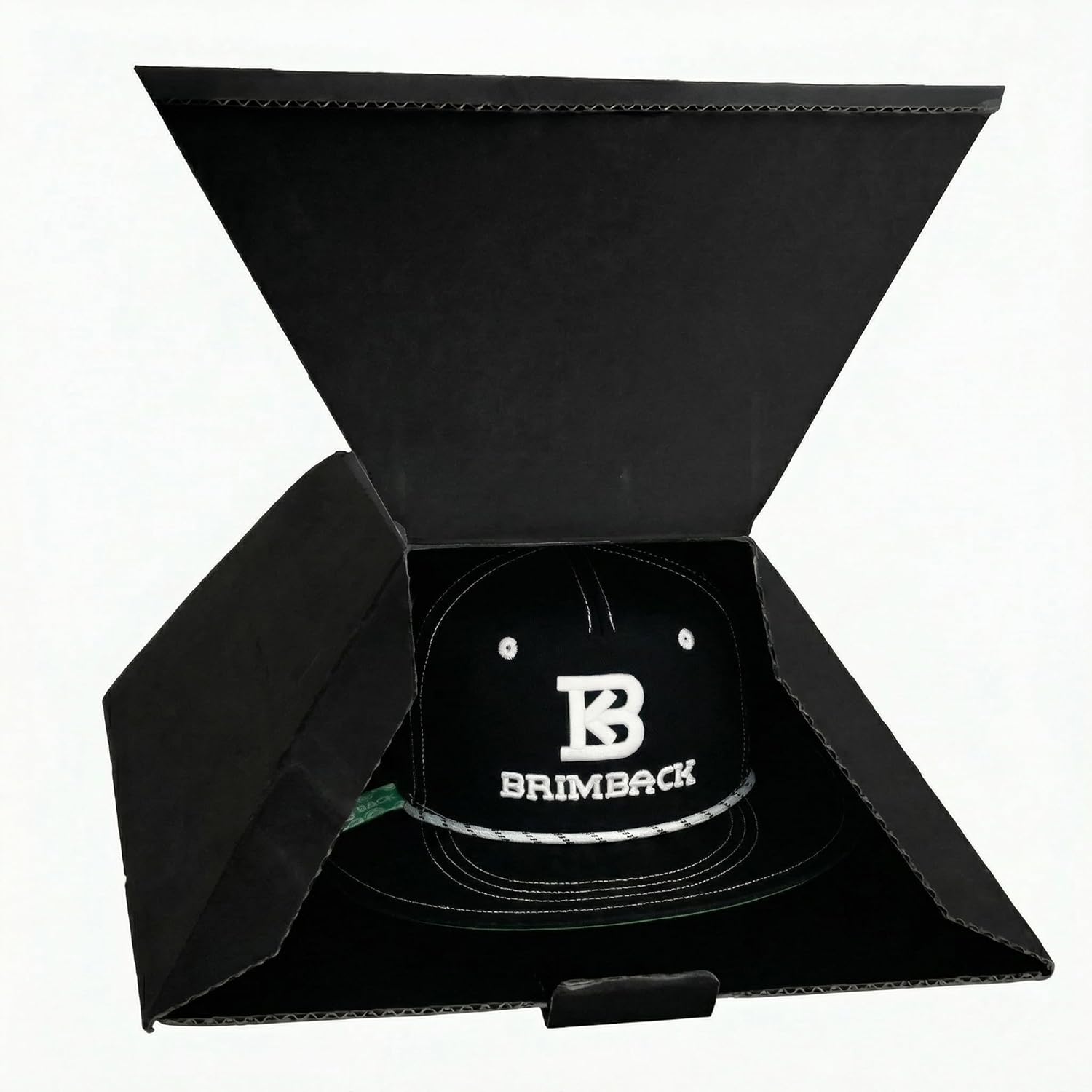 Full Brim Baseball Cap – Wide Flat Brim Fitted Hat, 5 Panel Structured Rope Cap Streetwear