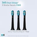 VEGA Careone C4 Electric Toothbrush Rechargeable With Ipx7 Waterproof,3 Brush Head,2 Min Auto-Timer, 60 Days Battery Life,1 Year Warranty, 35000 Strokes/Min, 5 Vibration Mode, For Adult,Vetb-04,Black gallery image
