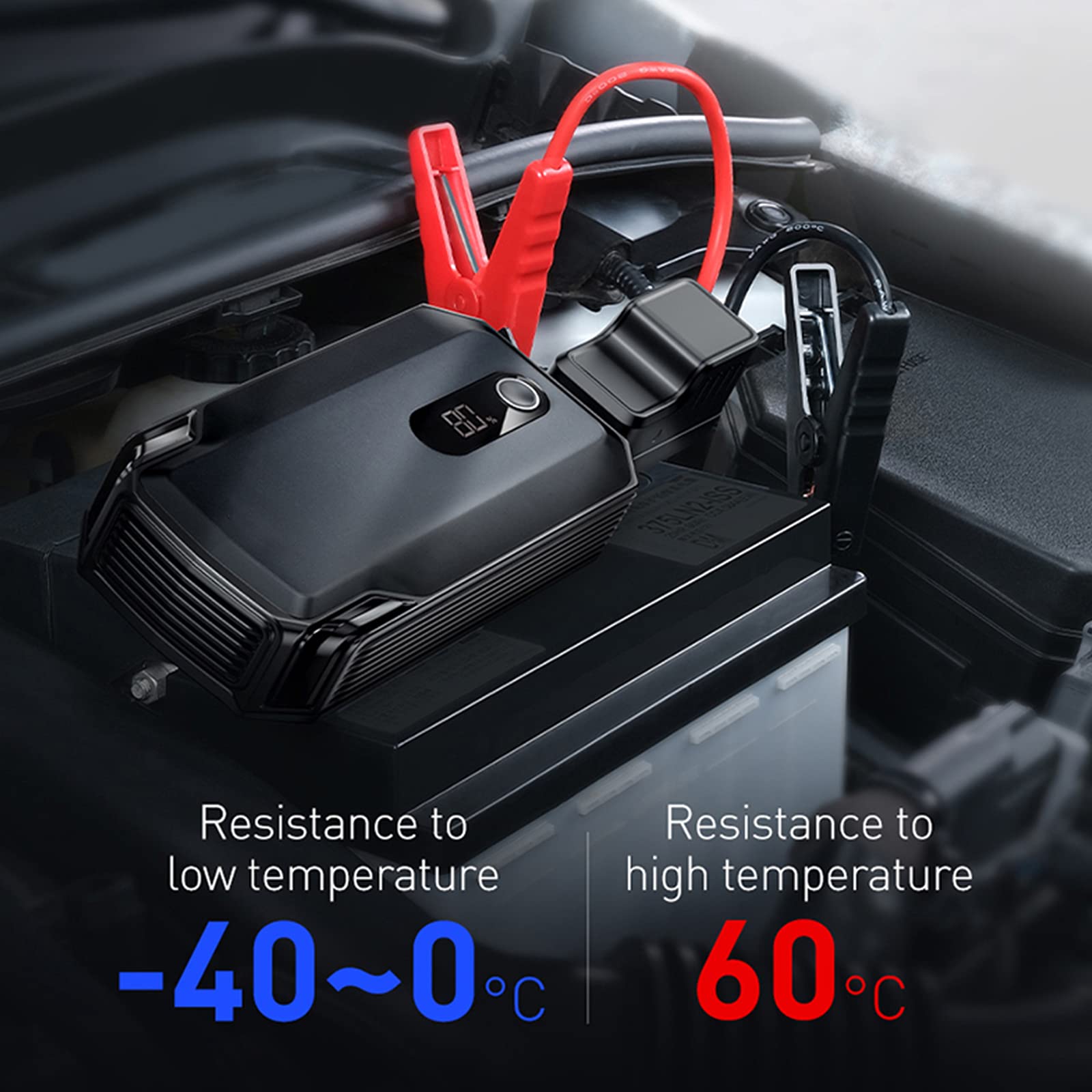 Cargador de Batería Portátil 20000mAh Car Jump Starter Power Bank 2000A 12V Auto Emergency Booster Que Comienza con Pantalla Digital Inteligente