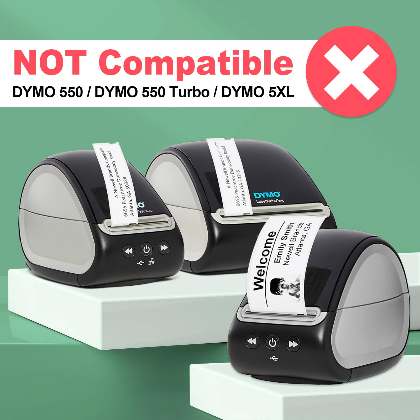 12 rotoli di etichette termiche di ricambio per Dymo 30252, multiuso, per codici a barre e spedizioni, compatibili con etichettatrici Dymo, non adatte a 5XL e 550