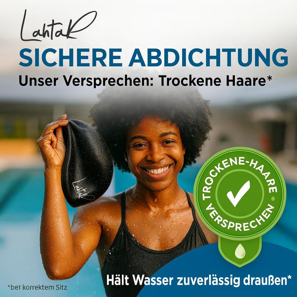 Extra große Badekappe für Lange Haare – Silikon Schwimmkappe mit Komfort-Sitz – Für Dreadlocks, Zöpfe & Afro – Wasserdicht & bequem – Damen & Herren Badehaube