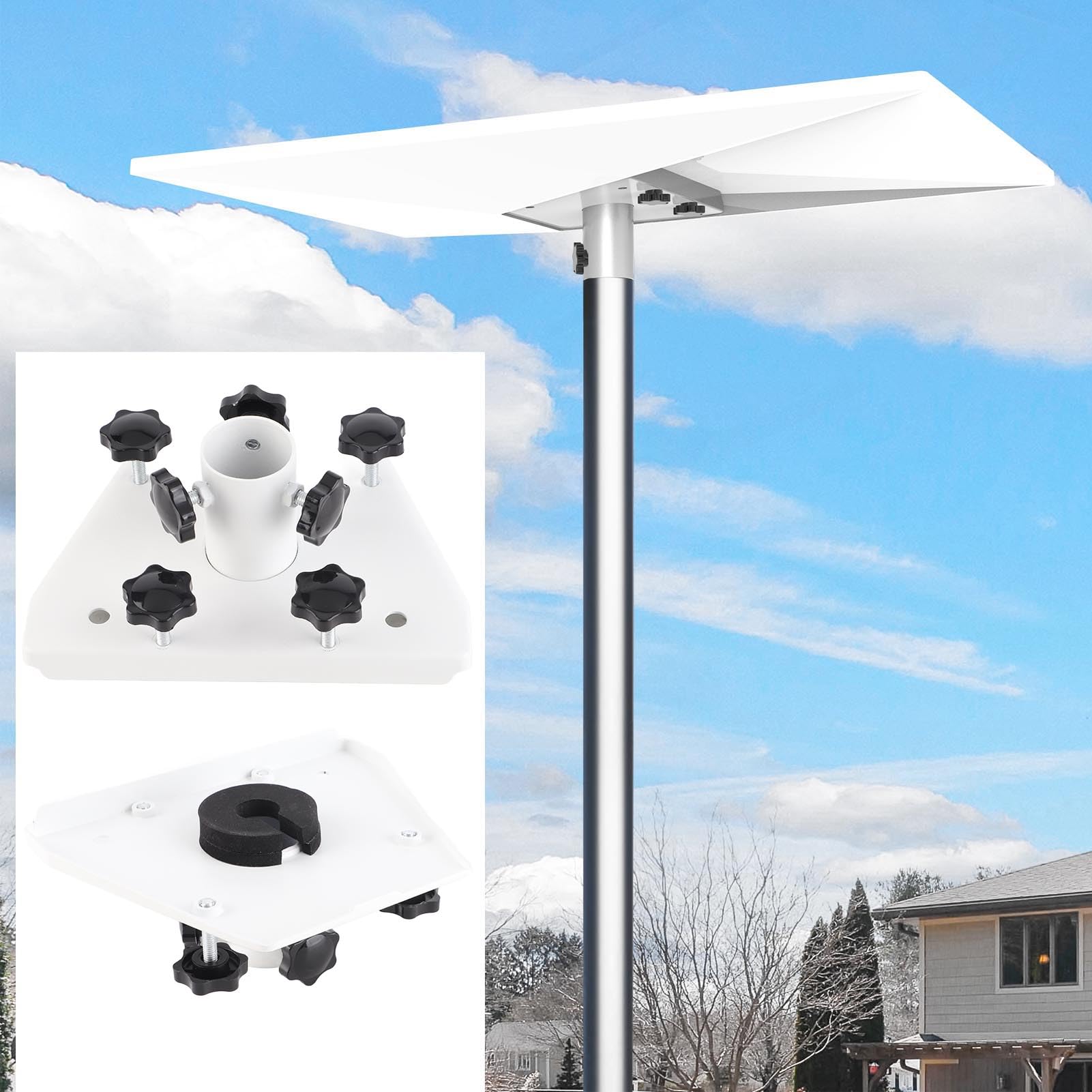 Septpenta Support de Montage sur Poteau Internet Satellite pour Antenne Satellite V3, Kit de Montage Satellite Internet, Compatible avec Starlink Standard Gen3 (V3) Star Radome