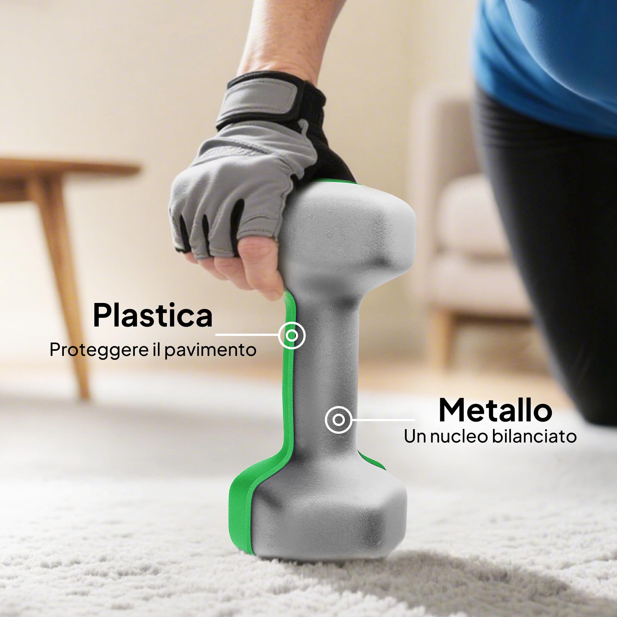 SPORTNOW Set di Manubri da Palestra con Supporto, 2x1 kg, 2x2/5 kg, 2x3 kg, Manubri per Palestra Esagonali in Metallo con Impugnatura, Allenamento Fitness Casa
