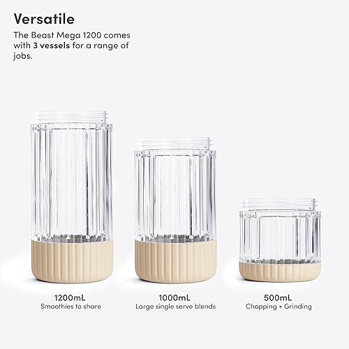 Miniatura 5 de Beast Mega 1200 Plus - Batidora de encimera de alta calidad  Batidos, batidos, salsas, salsas, salsas, sopas  Mezcla hielo y frutas congeladas