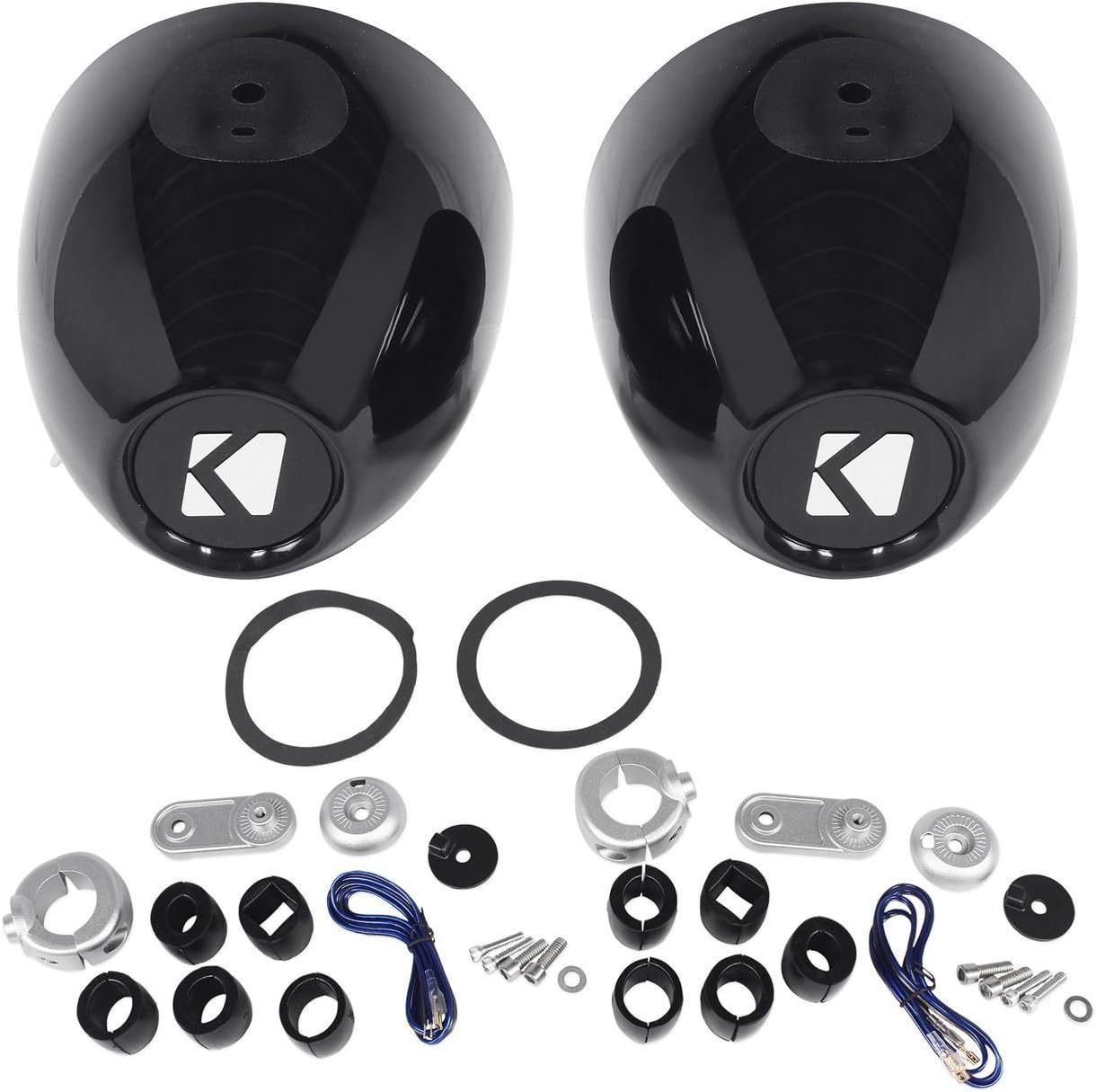 KICKER Black Mini Wake Tower Enclosures Loaded 4" DSC Speakers