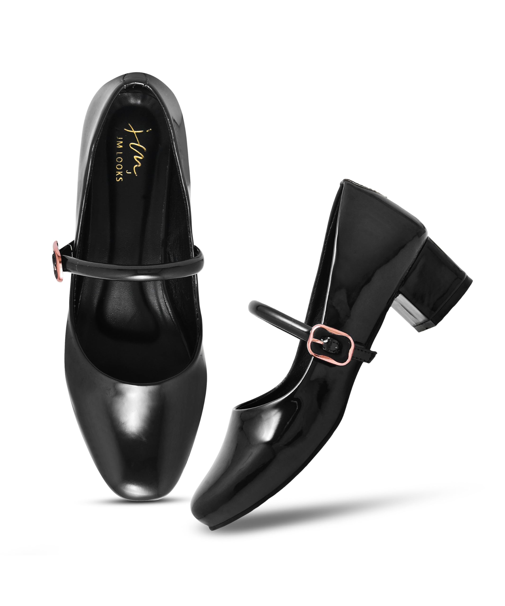 jm looks Women's Chunky Low Block Heels Mary Jane Closed Toe Work Pumps Comfortable Round Toe Shoes-picture-55