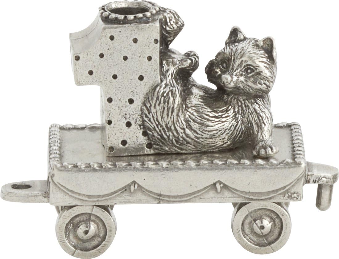 DANFORTH – Birthday Train Candleholder (5- Bunny) – Handcasted Pewter Birthday Party Decorations - Made in USA