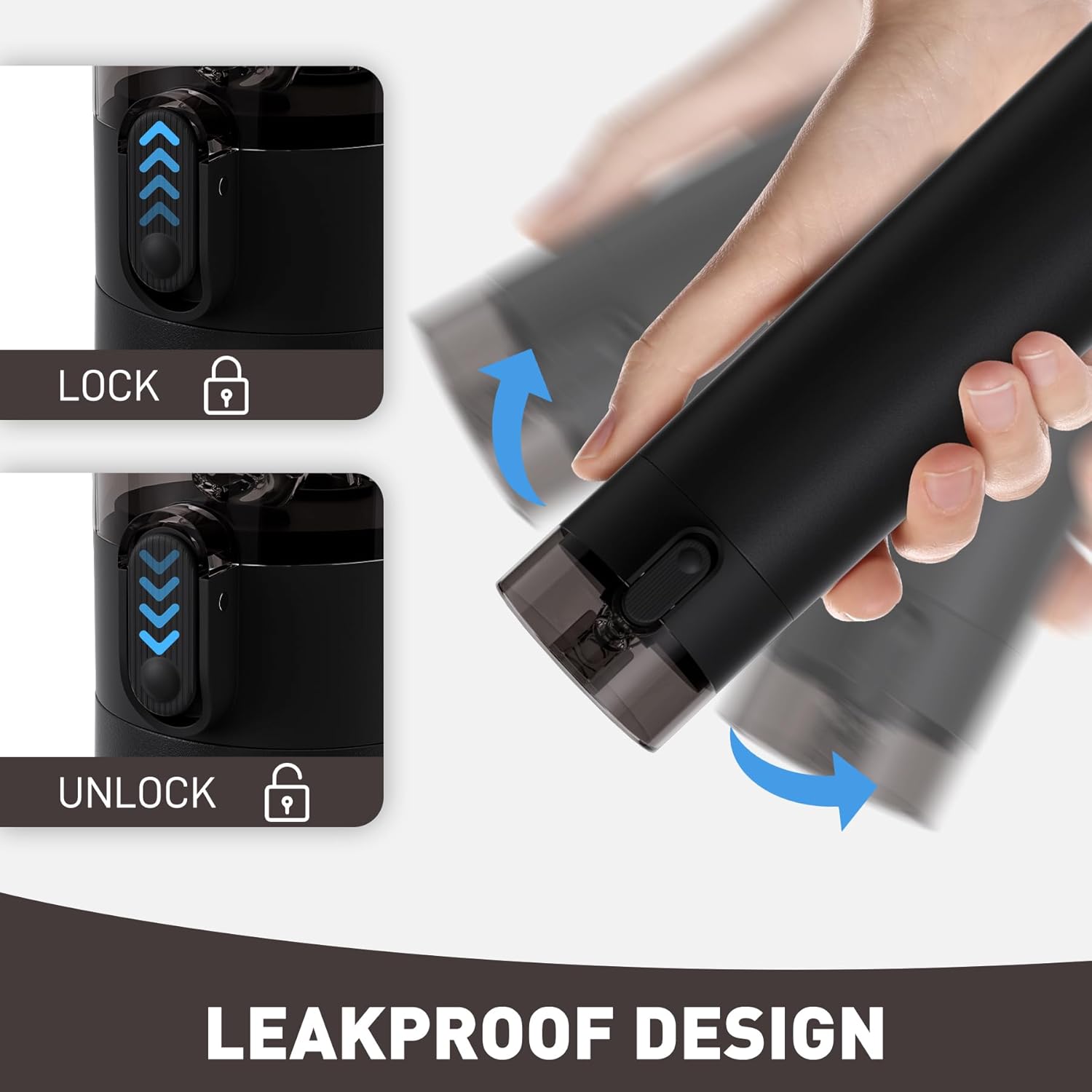 9oz Small Water Bottles with Straw, Mini Water Bottle with One-Hand Open Design, Leak-Proof Locking Lid for Hot&Cold Drinks, Small Travel Water Bottle - 100% Leakproof for School, Travel...(Black) - Image 4