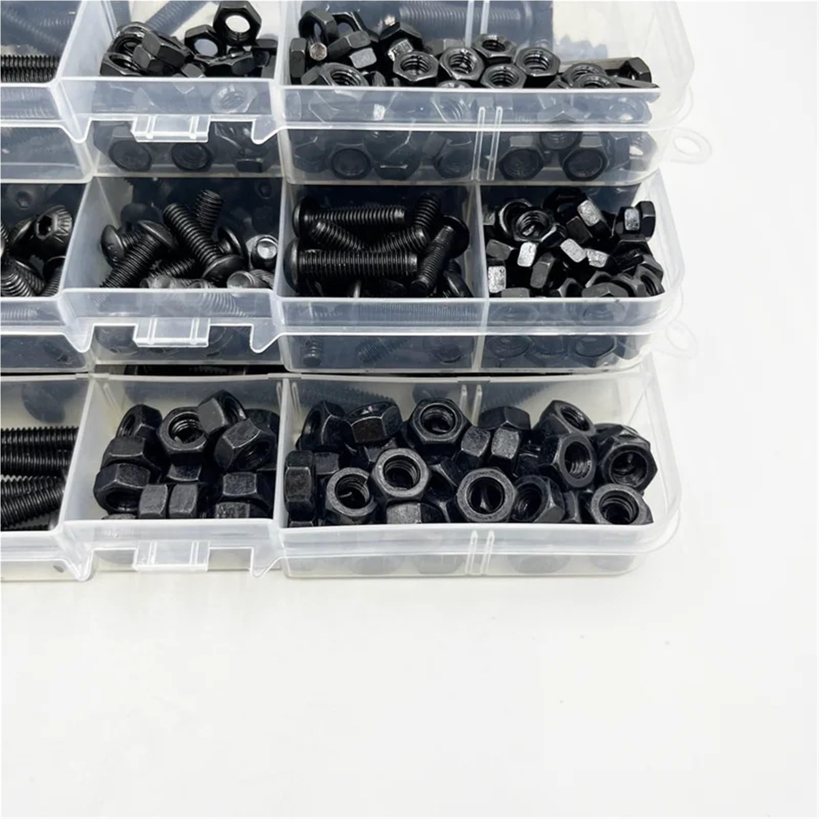 Tornillo de cabeza hexagonal redonda 2510p M2 .5 M3 M4 M6 Grado 10.9 Tornillos hueca accionamiento Allen ISO7380 Kit pernos, tuercas y arandelas Juego de Tornillos y Tuercas(M4 342pcs)