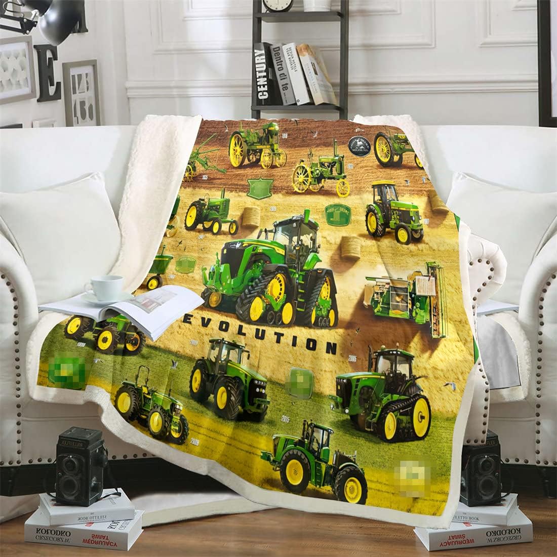 DHYYE Tractor Blanket with Equipment Trucks,Farm Tractor